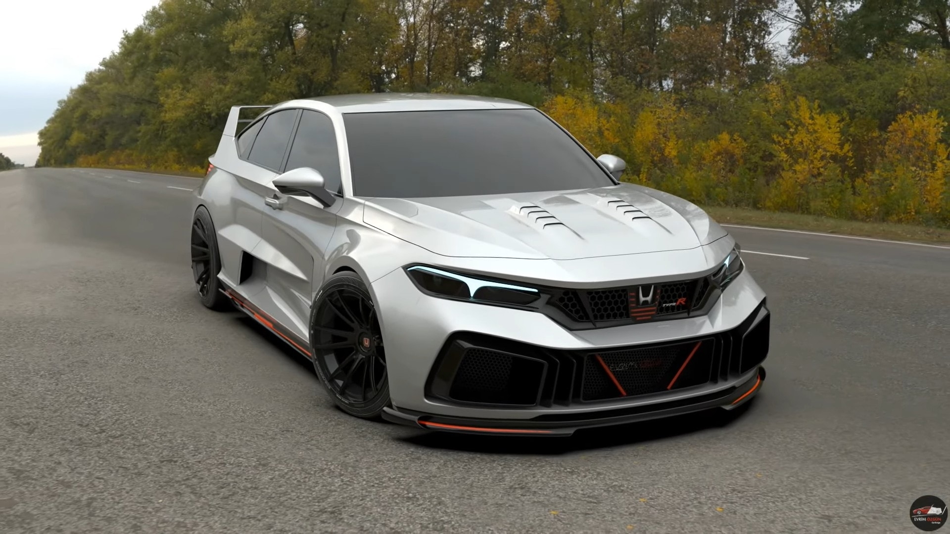 2026 Honda Civic Type R Jumps From Behind A CGI Curtain Wearing An  2026 Honda Civic Type R Jumps From Behind A CGI Curtain Wearing An